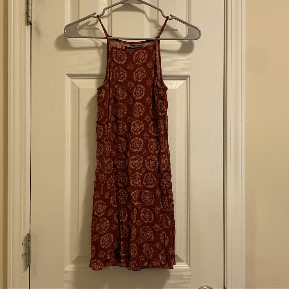 Brandy Melville Maroon High Neck Dress